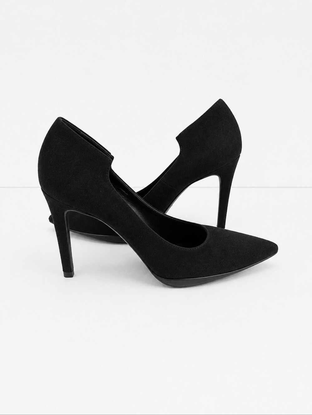 Giampaolo Viozzi Black Suede Leather Pointed Toe Pumps Heels Size 38 Italy 7.5 - Picture 8 of 11